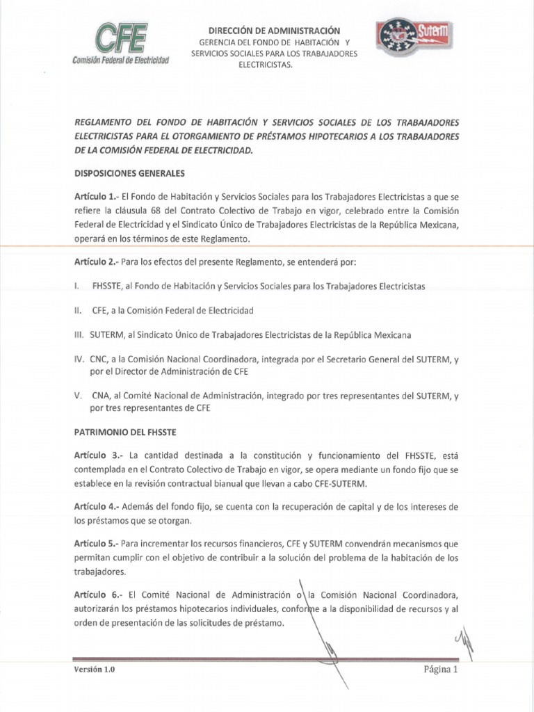 Reglamento Del Fhsste para El Otorgamiento de Prestamos Hipotecarios | PDF