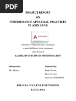 Performance Appraisal Practices in Axis Bank: Project Report