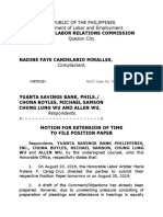 Motion for Extension of Time to File Position Paper