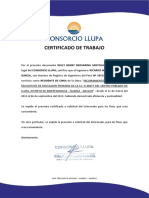 Certificado de Trabajo: GARCIA, Con Número de Registro de Ingenieros Del Perú #145154, Ha Prestado Sus