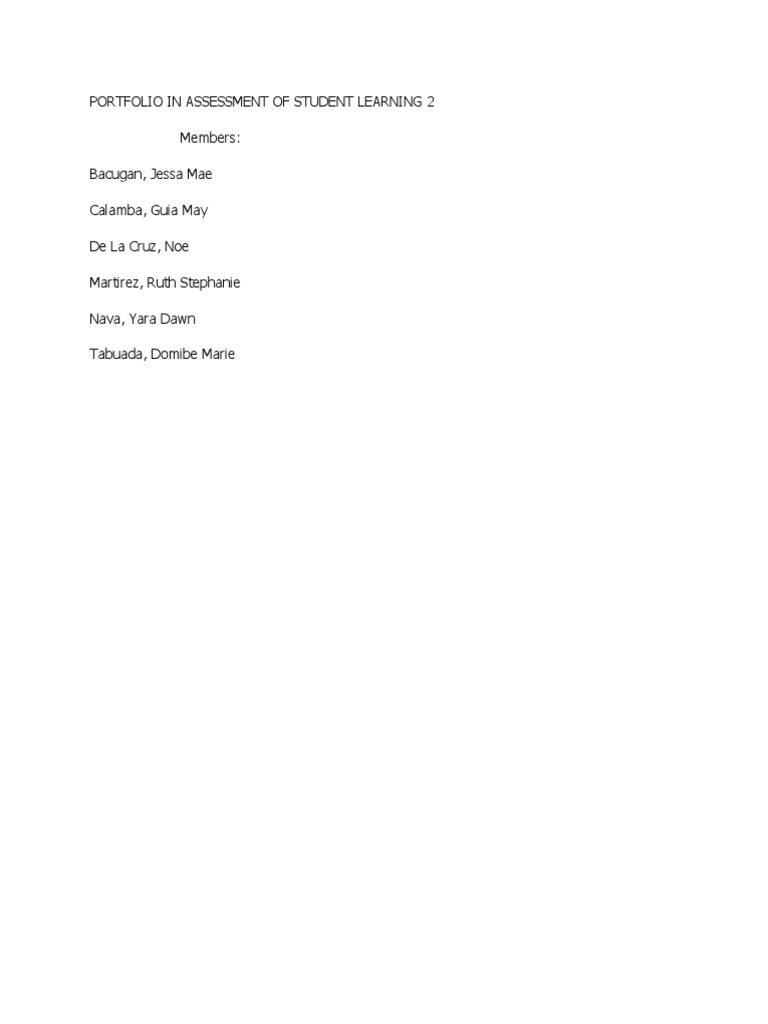 Portfolio In Assessment Of Student Learning 2 Pdf Educational
