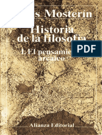Historia de la filosofía 1. El pensamiento arcaico   Mosterín.pdf