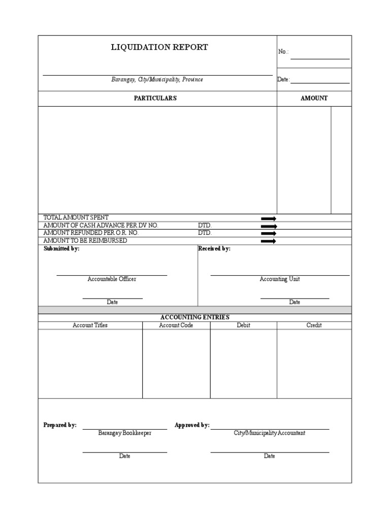 Barangay Liquidation Report Template | PDF