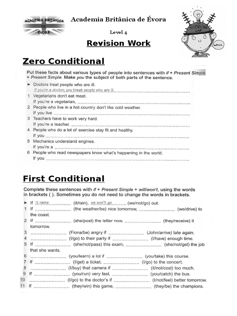 Conditional Sentences Revision Guide | PDF | Language Arts & Discipline ...