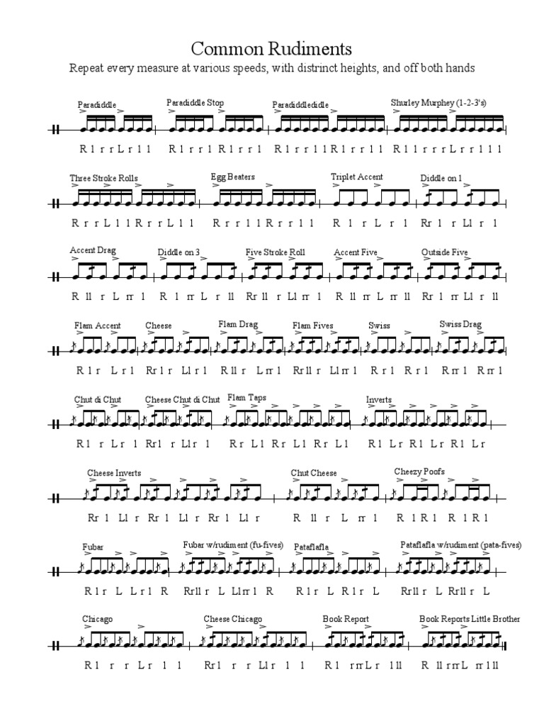 Common Rudiments: Repeat Every Measure at Various Speeds, With ...