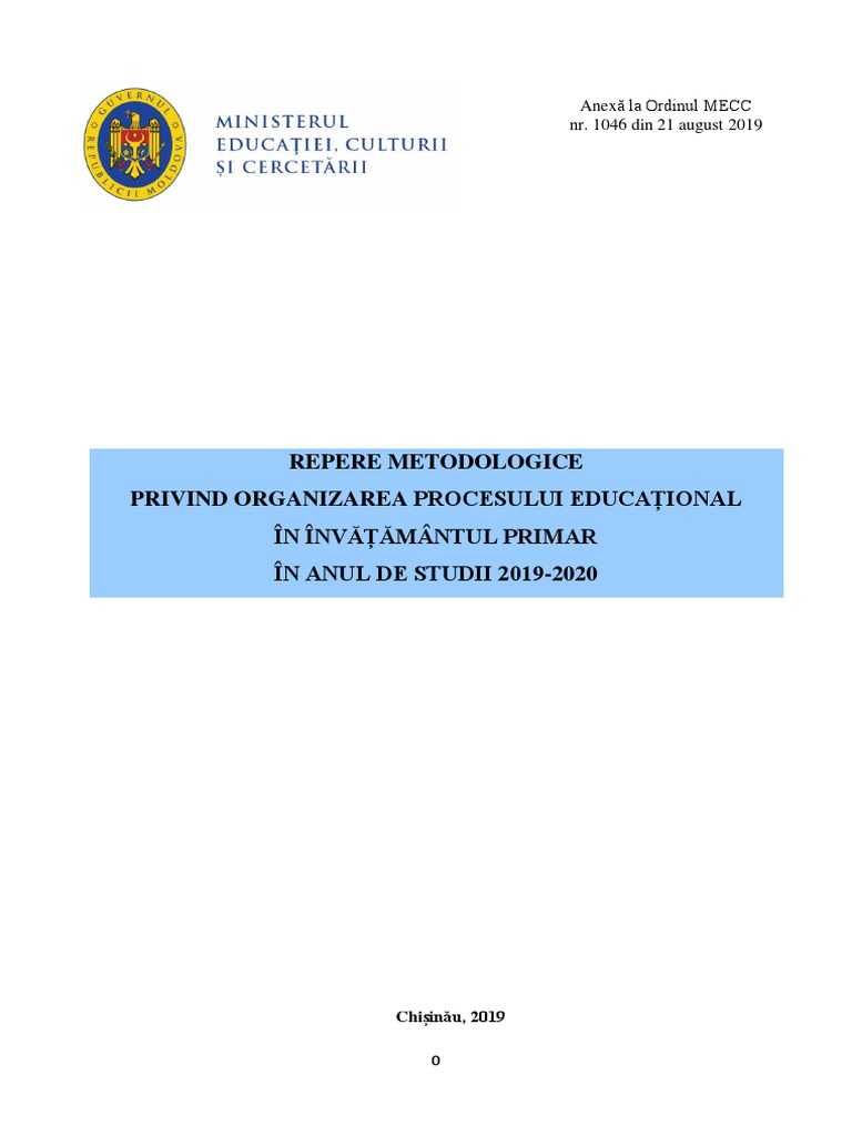 Scrisoare Metodică 2019 2020 Invatamant Primar 2019 2020 Final