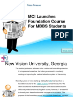 MCI Launches Foundation Course For MBBS Students