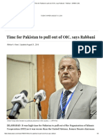 Time for Pakistan to Pull Out of OIC, Says Rabbani - Pakistan - DAWN.com