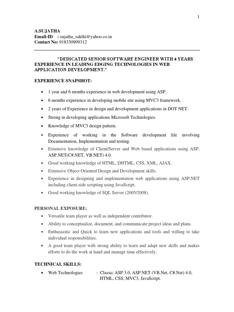 Senior Software Engineer Resume | PDF | Web Application | Cascading ...