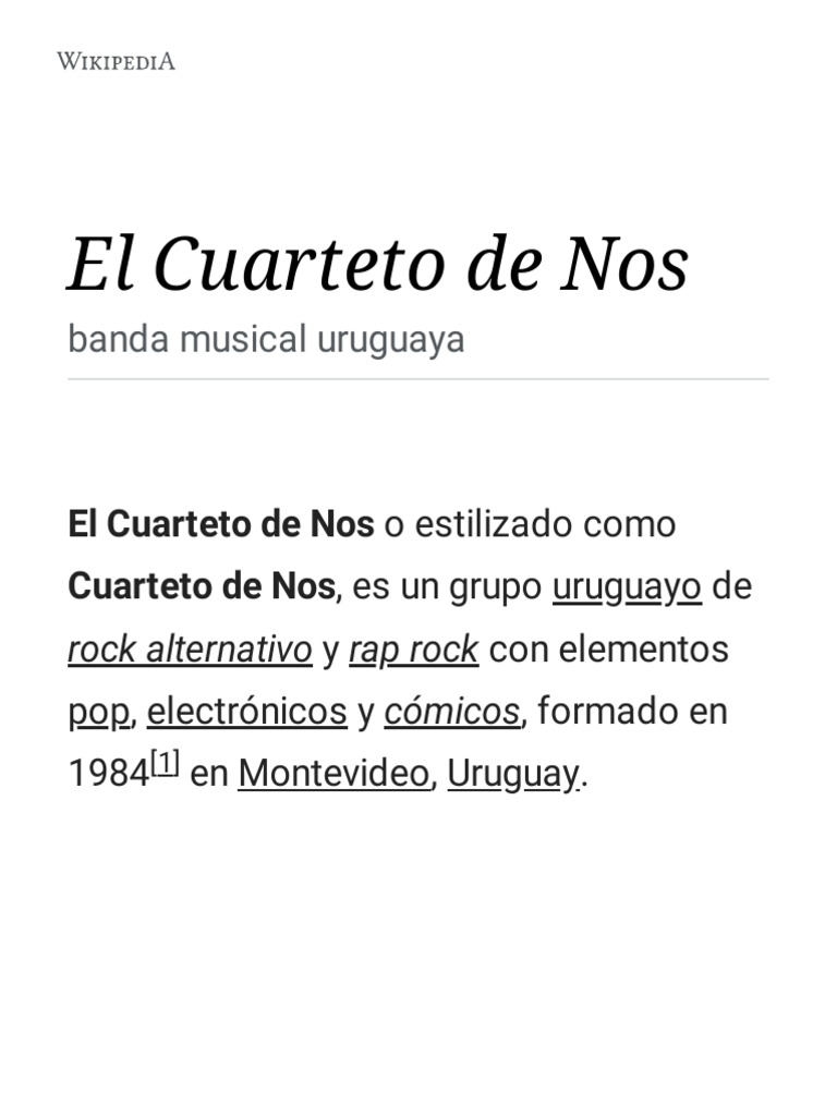 El Cuarteto de Nos: Biografía y Género | PDF | Entretenimiento (general)