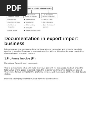 Documentation in Export Import Business | PDF | Letter Of
