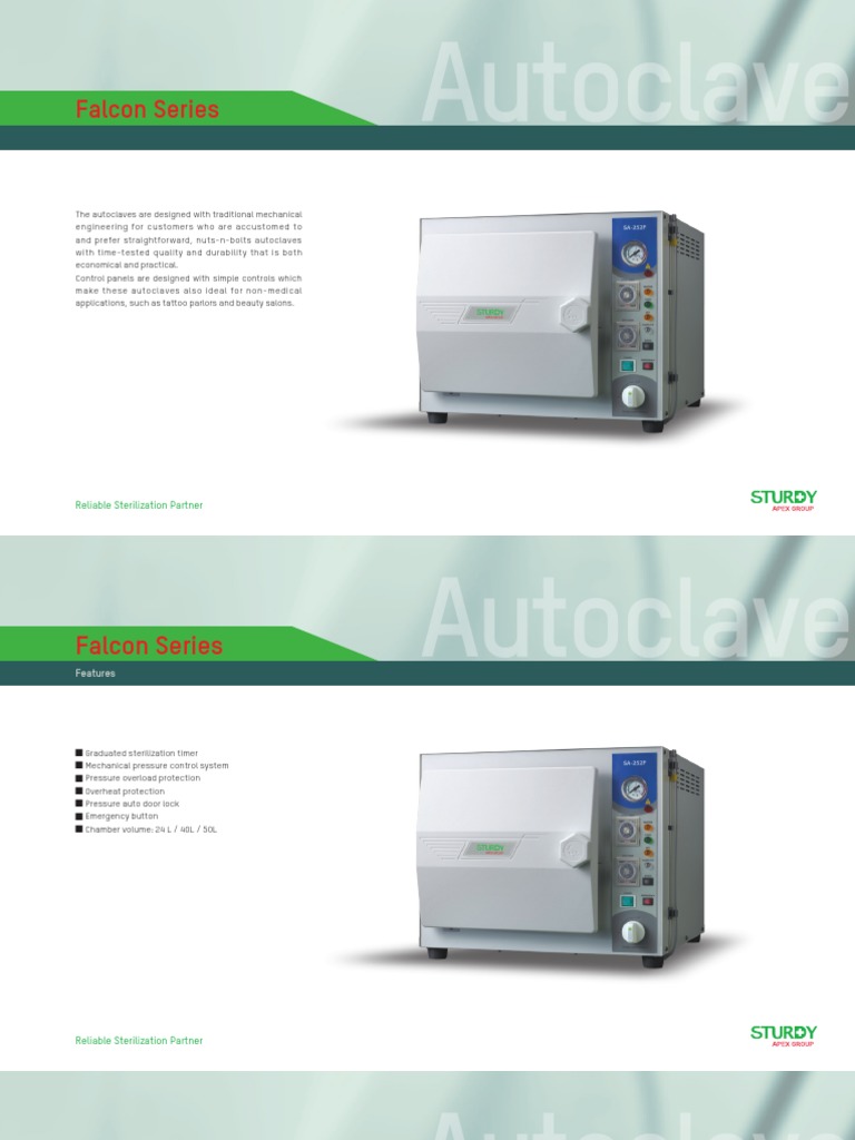 Sturdy Autoclave Catalogue Falcon 201810 PDF Sterilization (Microbiology) Equipment