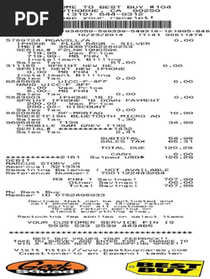 Best Buy Receipt