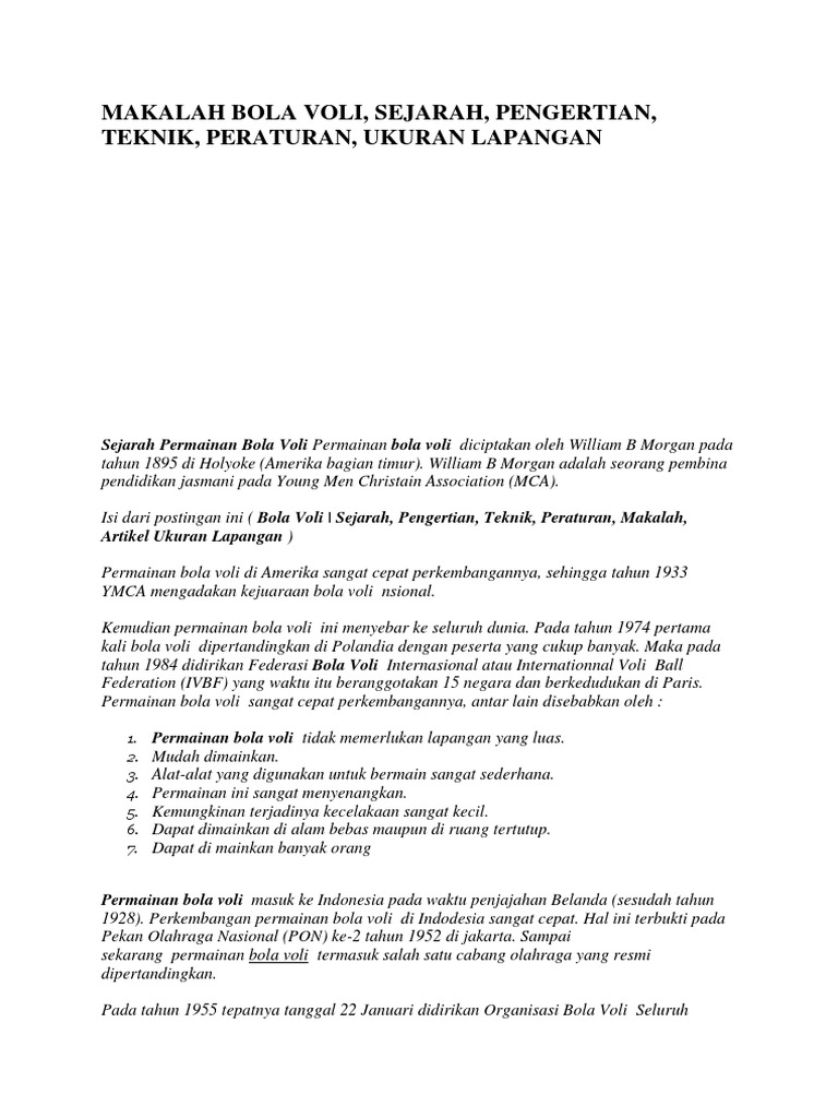 Makalah Bola Voli
