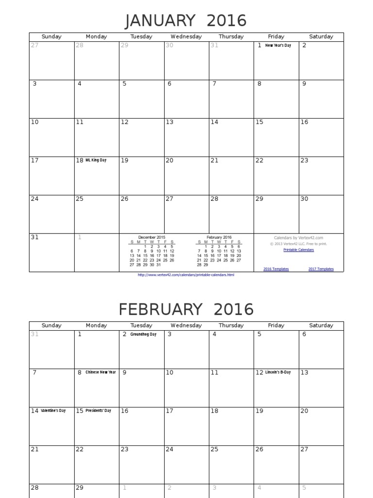 January 2016: Sunday Monday Tuesday Wednesday Thursday Friday Saturday ...