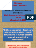 Zilele Europene Ale Patrimoniului Cultural 2019