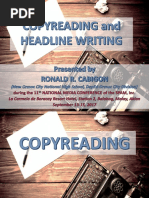 Copyreading and Headline Writing For SPAMI 2017 Media Confab