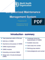 Computerized Maintenance Management System: Presented by (Presenter Name) (Presenter Title)
