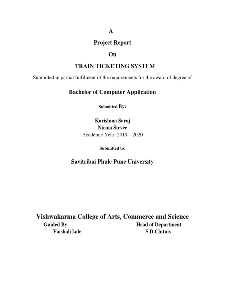 Train Ticketing System Project Report | PDF | Data | Computer Data