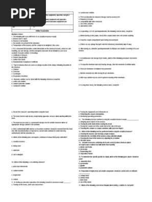 Multiple Choice Chemical Technician Reviewer