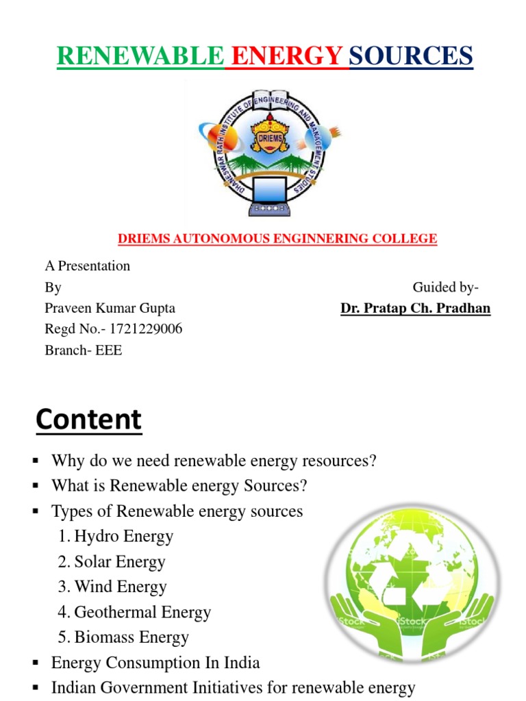 Overview of Renewable Energy Sources | PDF | Renewable Energy | Energy ...
