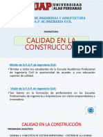 Calidad en La Construcción: Facultad de Ingenierías Y Arquitectura E.A.P. de Ingeniería Civil