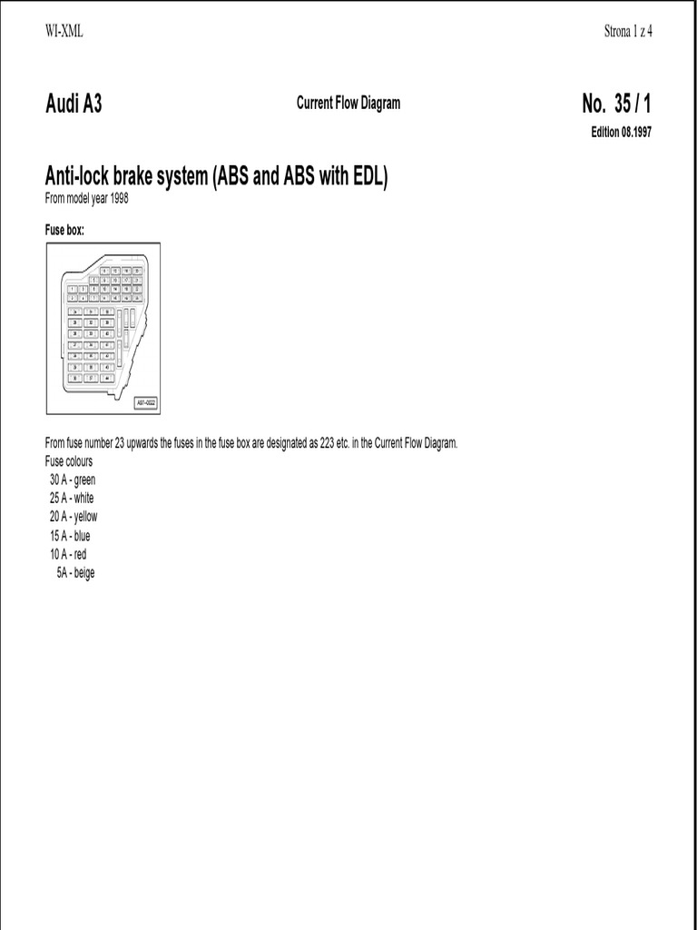 Abs Audi A3 Wiring Diagram PDF Anti Lock Braking System Valve