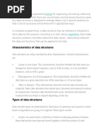 Characteristics of Data Structures