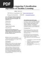 Report of Comparing 5 Classification Algorithms of Machine Learning PDF