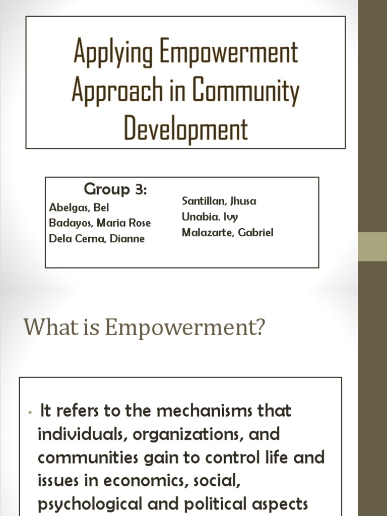 Empowerment in Community Development | PDF | Empowerment | Psychology