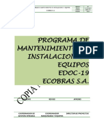 Edoc-19 Programa de Mantenimiento de Instalaciones y Equipo