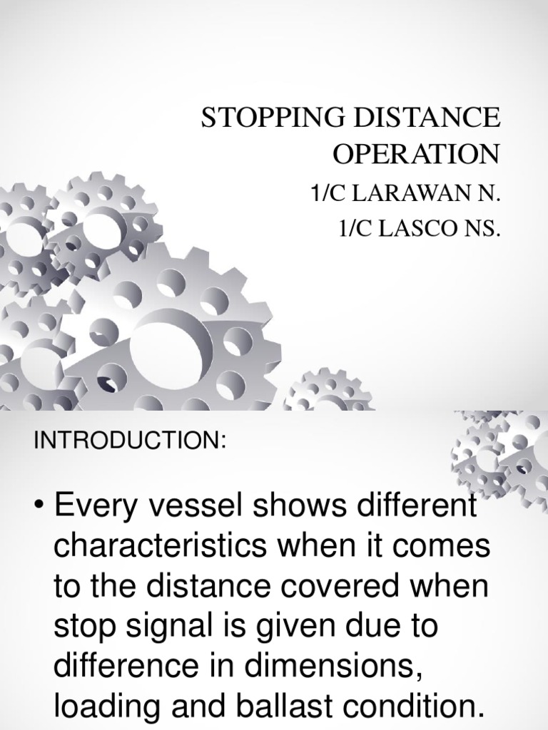 Stopping Distance Operation | PDF | Water Transport | Ships