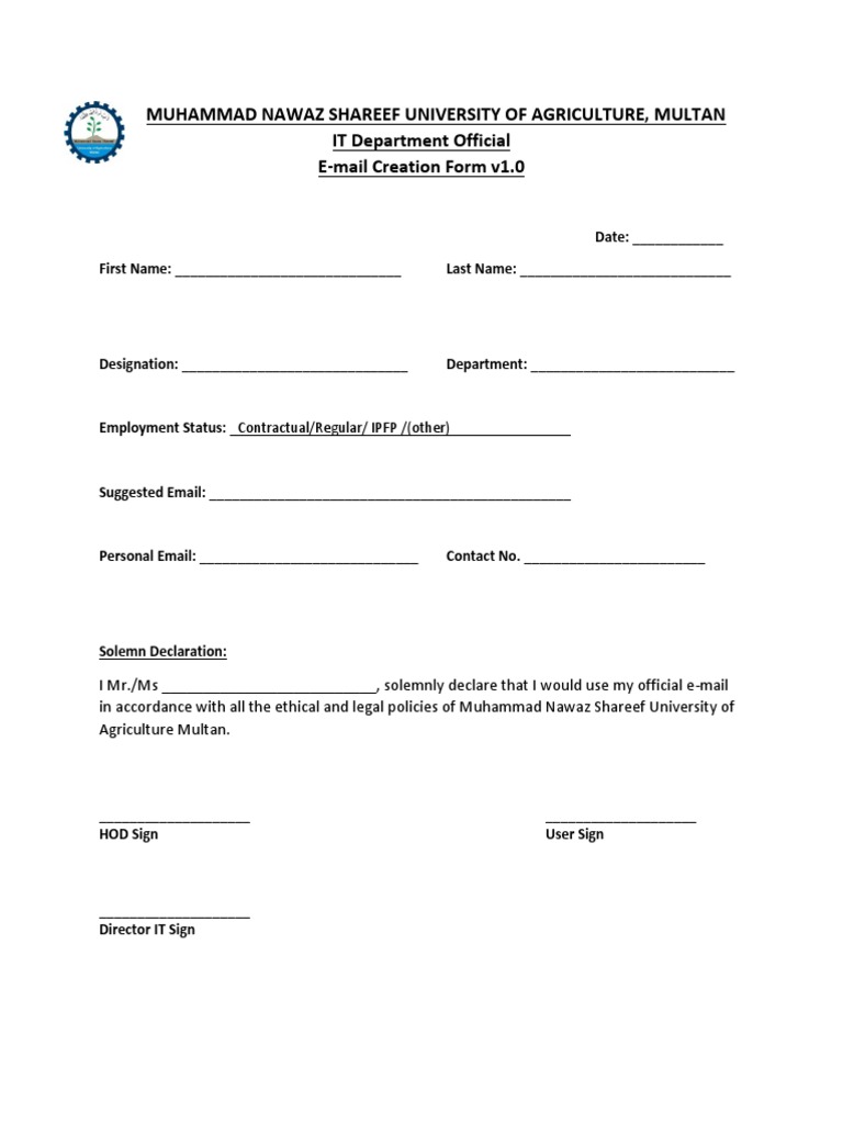 Email Creation Form v1.0 1 | PDF