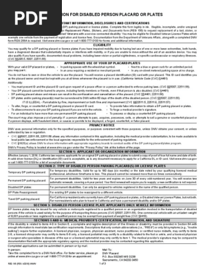 REG 195, Application for Disabled Person Placard or Plates