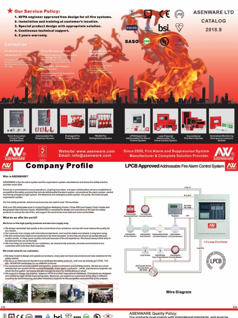 2018-10 Asenware Fire Alarm Catalogue | PDF