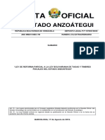 Reforma Parcial A La Ley Bolivariana de Tasas y Timbres Fiscales Del Estado Anzoategui PDF