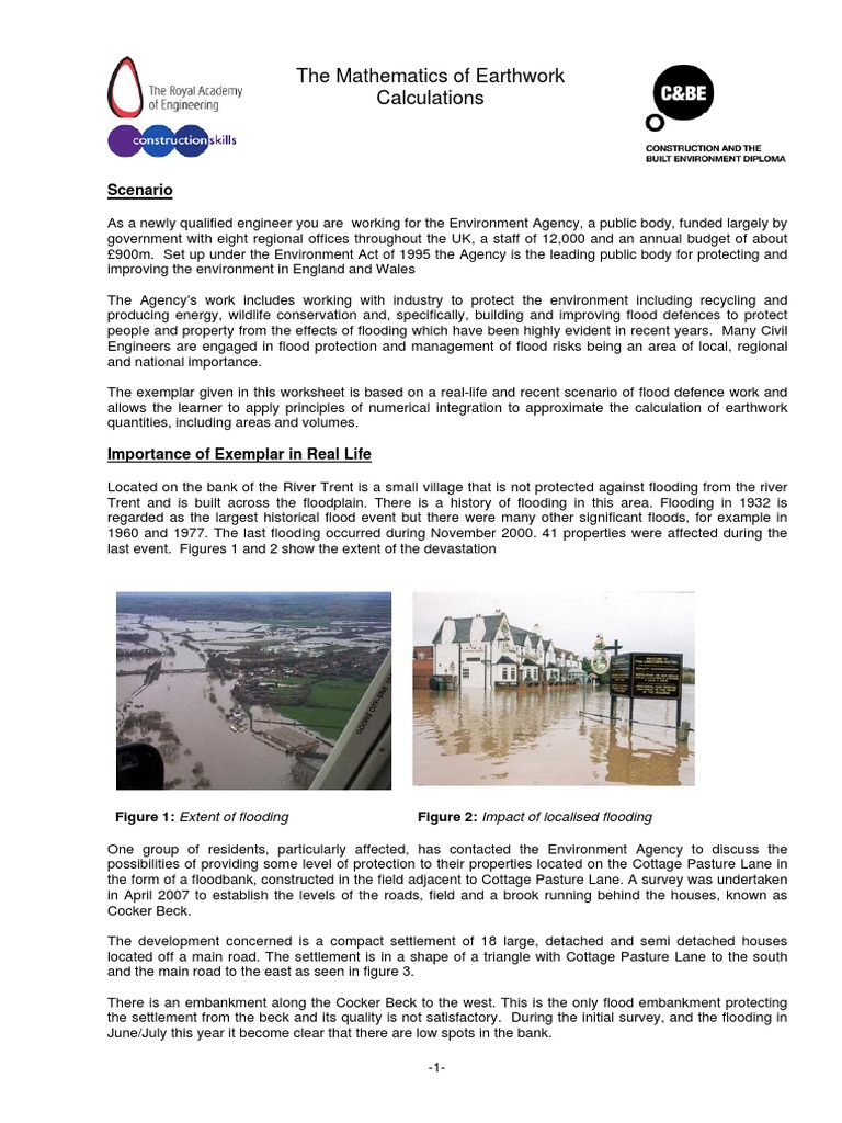 Earthwork Volume Calculation for Flood Defenses | PDF | Flood ...