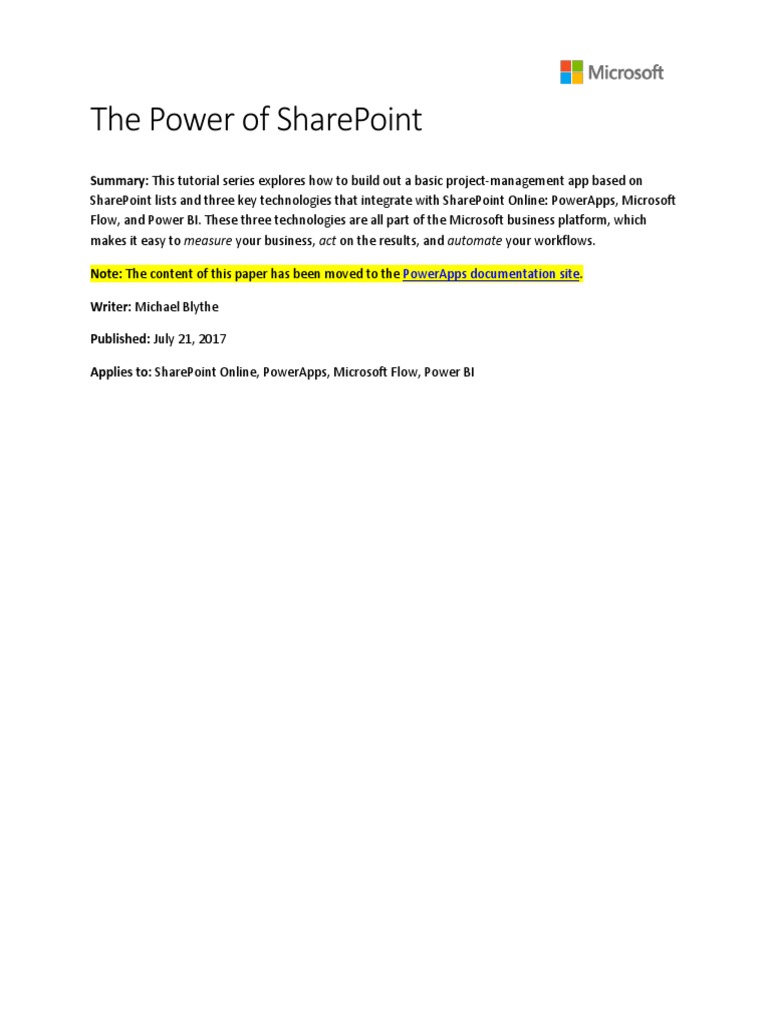 The power of sharepoint powerapps documentation site pdf computers