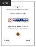 Customer Perception Towards The Products and Services of HDFC Bank