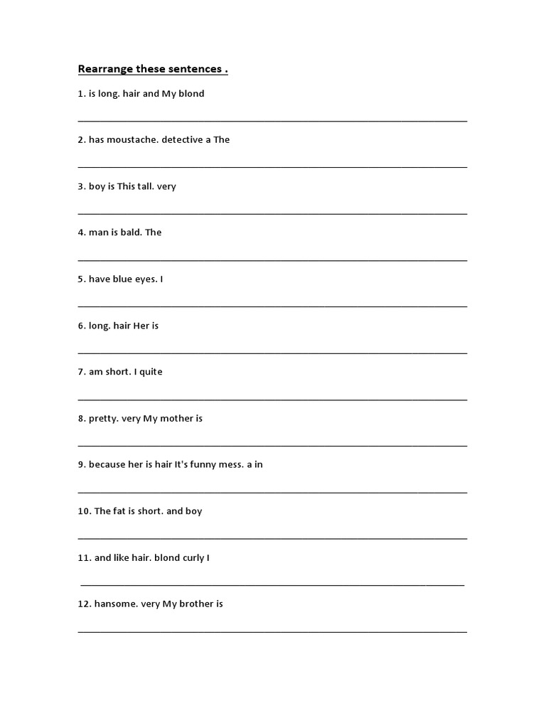 Sentence Rearrangement Exercise | PDF | Career & Growth | Language Arts ...