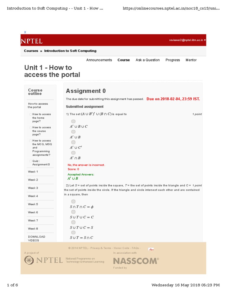 Nptel Assignment PDF Matrix (Mathematics) Algebra