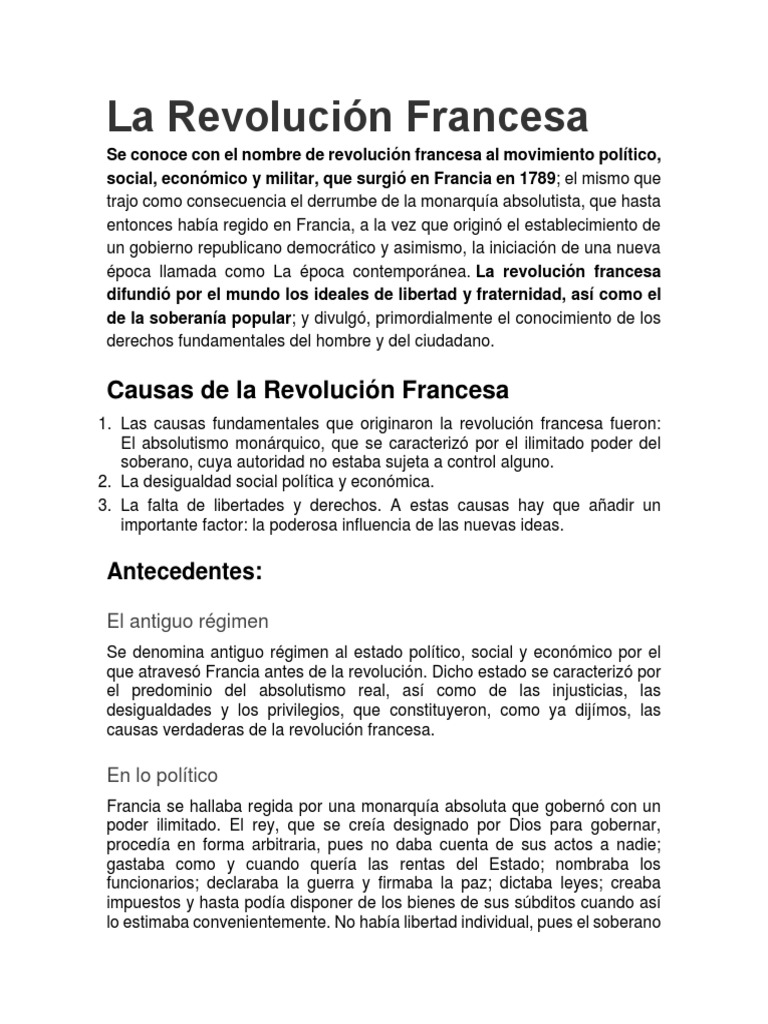 La Revolución Francesa | PDF | revolución Francesa | Nobleza