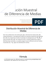Distribución Muestral de Diferencia de Medias