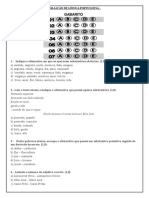 Avaliação de Língua Portuguesa - Substantivos e Adjetivos