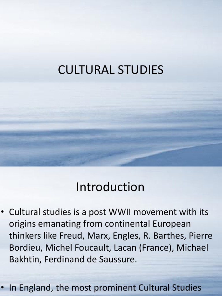 Introduction to Cultural Studies | PDF | Cultural Studies | Reinforcement
