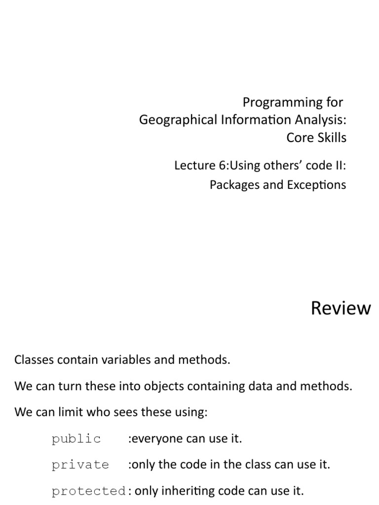 Programming For Geographical Information Analysis: Core Skills | PDF ...