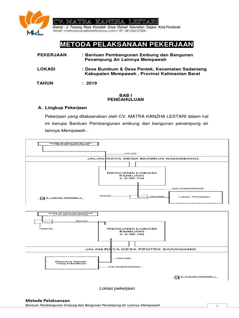 Metode Pelaksanaan Pembangunan Embung | PDF