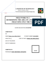 Field Work No. 1 Determining The Area of A Polygonal Field Using Only The Tape