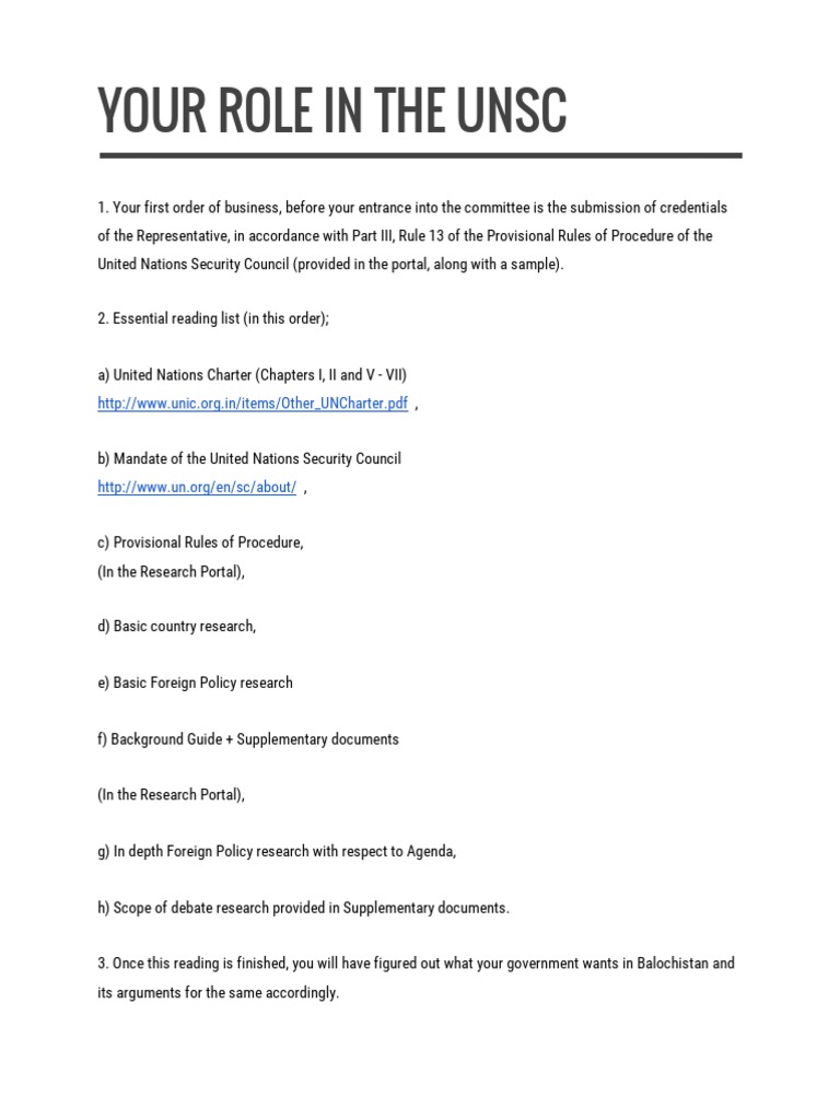 Preparing for UNSC in MUN | PDF