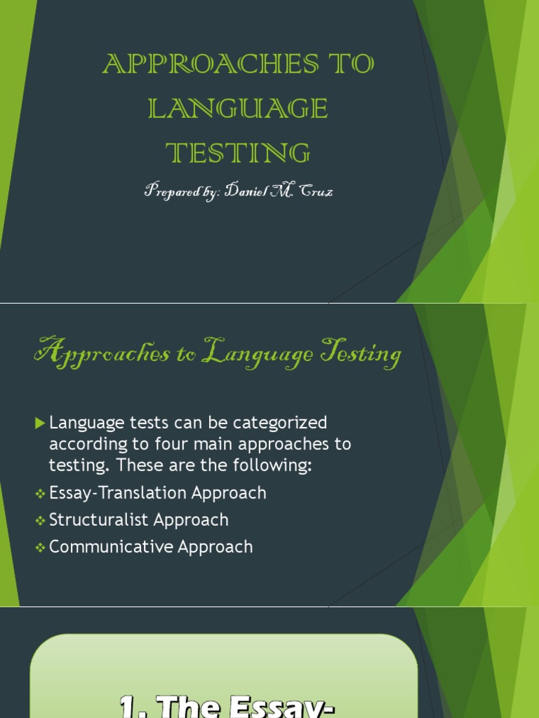 Approaches To Language Testing | PDF